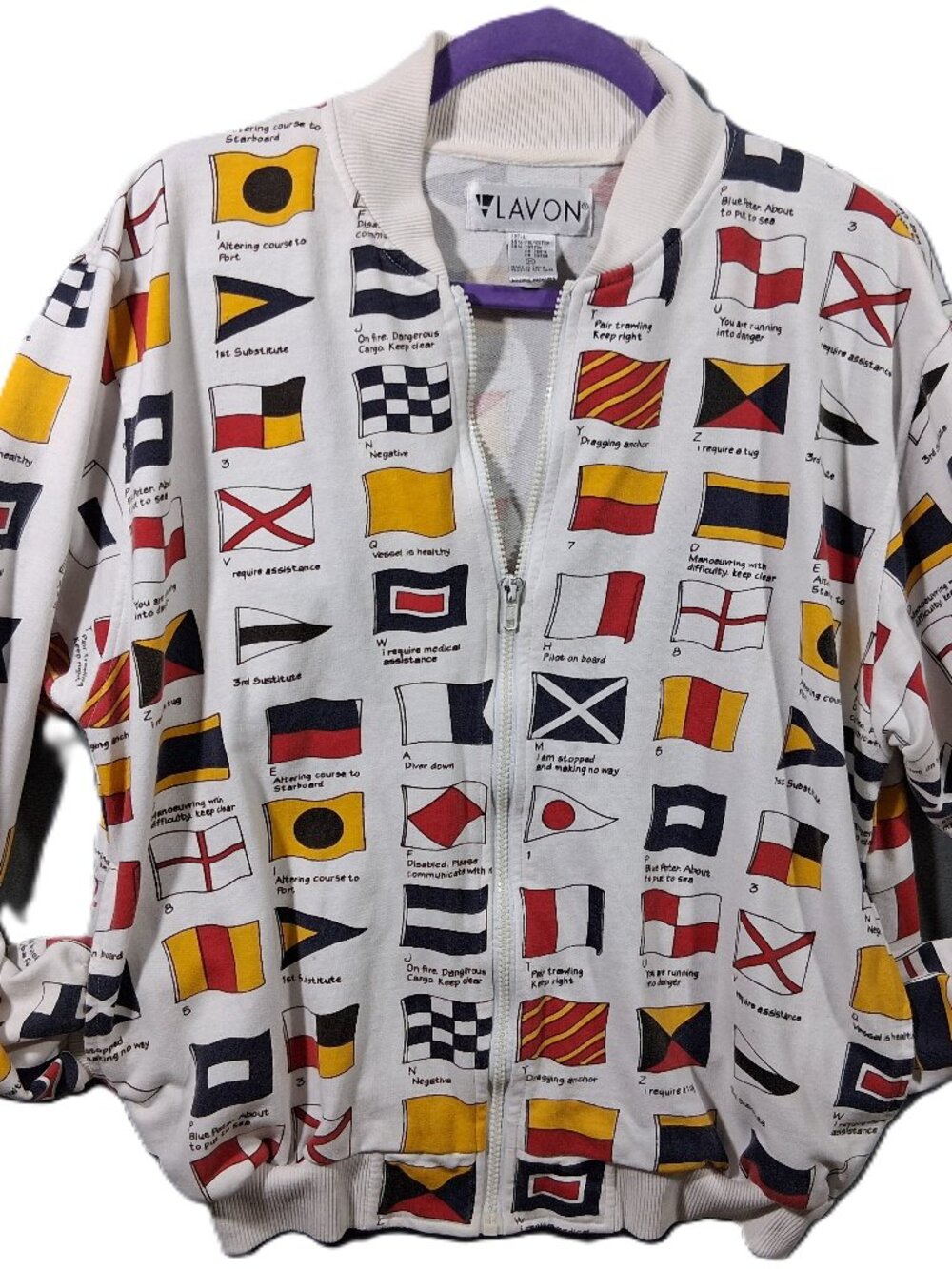 Lavon Men's Medium Maritime Flags Jacket Boating Sailing